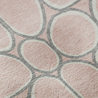 Piper Looms Mayfield Circles AMF1041 Pink Machine Washable Area Rug Swatch Image