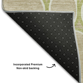 Piper Looms Mayfield Circles AMF1041 Tan Machine Washable Area Rug Backing Image