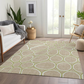Piper Looms Mayfield Circles AMF1041 Tan Machine Washable Area Rug Lifestyle Image Feature