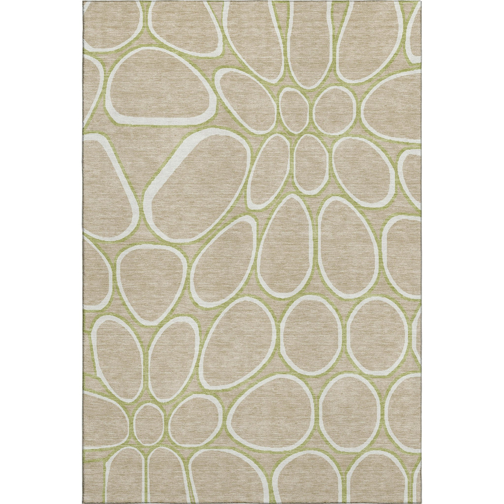 Piper Looms Mayfield Circles AMF1041 Tan Machine Washable Area Rug main image