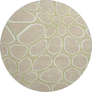Piper Looms Mayfield Circles AMF1041 Tan Machine Washable Area Rug Round Main Image