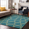 Piper Looms Mayfield Circles AMF1041 Teal Machine Washable Area Rug Lifestyle Image Feature