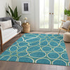 Piper Looms Mayfield Circles AMF1041 Teal Machine Washable Area Rug Lifestyle Image Feature