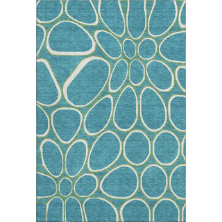 Piper Looms Mayfield Circles AMF1041 Teal Machine Washable Area Rug main image