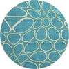 Piper Looms Mayfield Circles AMF1041 Teal Machine Washable Area Rug Round Main Image