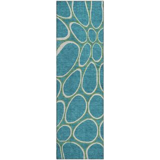 Piper Looms Mayfield Circles AMF1041 Teal Machine Washable Area Rug Runner Main Image