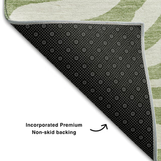 Piper Looms Mayfield Animal Print AMF1042 Aloe Machine Washable Area Rug Backing Image