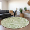 Piper Looms Mayfield Animal Print AMF1042 Aloe Machine Washable Area Rug Round Lifestyle Image Feature