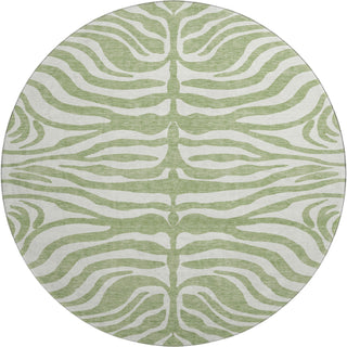 Piper Looms Mayfield Animal Print AMF1042 Aloe Machine Washable Area Rug Round Main Image