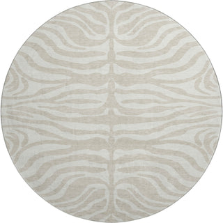 Piper Looms Mayfield Animal Print AMF1042 Beige Machine Washable Area Rug Round Main Image