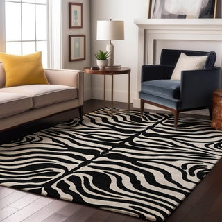 Piper Looms Mayfield Animal Print AMF1042 Black Machine Washable Area Rug Lifestyle Image Feature