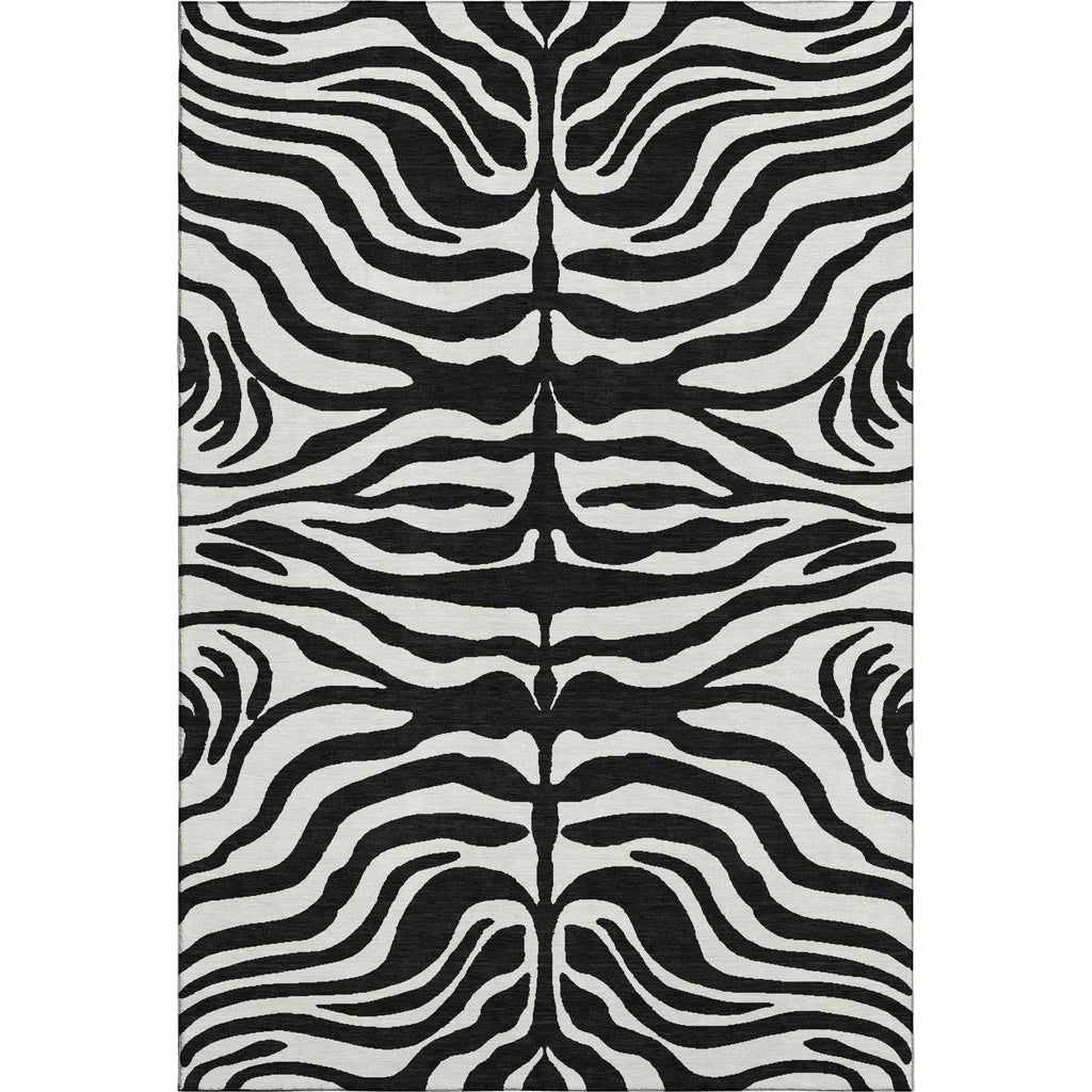 Piper Looms Mayfield Animal Print AMF1042 Black Machine Washable Area Rug main image