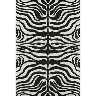 Piper Looms Mayfield Animal Print AMF1042 Black Machine Washable Area Rug main image