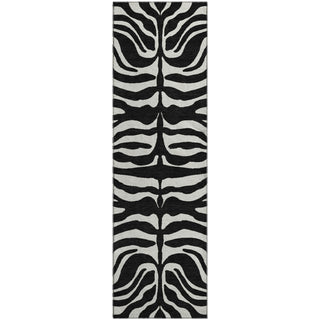 Piper Looms Mayfield Animal Print AMF1042 Black Machine Washable Area Rug Runner Main Image