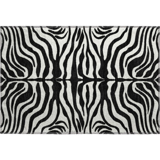 Piper Looms Mayfield Animal Print AMF1042 Black Machine Washable Area Rug Scatter Main Image