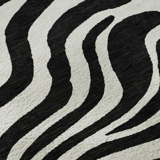 Piper Looms Mayfield Animal Print AMF1042 Black Machine Washable Area Rug Swatch Image