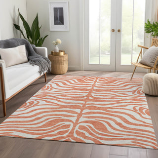 Piper Looms Mayfield Animal Print AMF1042 Coral Machine Washable Area Rug Lifestyle Image Feature