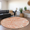 Piper Looms Mayfield Animal Print AMF1042 Coral Machine Washable Area Rug Round Lifestyle Image Feature
