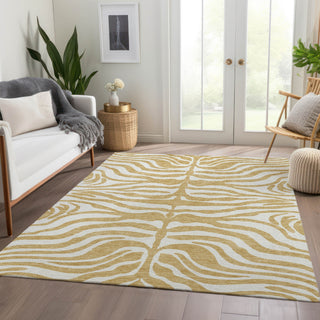 Piper Looms Mayfield Animal Print AMF1042 Gold Machine Washable Area Rug Lifestyle Image Feature