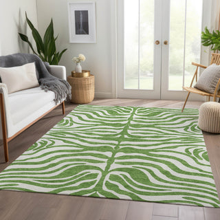 Piper Looms Mayfield Animal Print AMF1042 Green Machine Washable Area Rug Lifestyle Image Feature