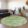 Piper Looms Mayfield Animal Print AMF1042 Green Machine Washable Area Rug Round Lifestyle Image Feature