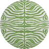 Piper Looms Mayfield Animal Print AMF1042 Green Machine Washable Area Rug Round Main Image
