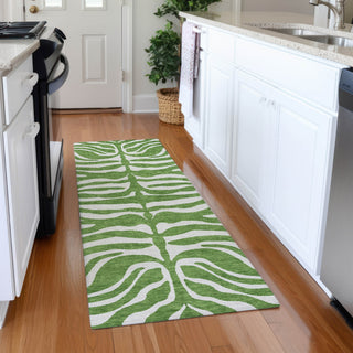 Piper Looms Mayfield Animal Print AMF1042 Green Machine Washable Area Rug Runner Lifestyle Image Feature