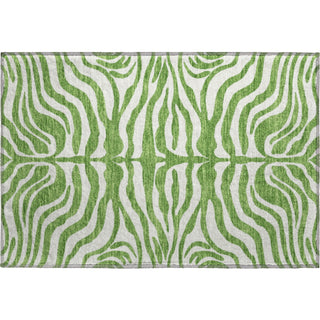 Piper Looms Mayfield Animal Print AMF1042 Green Machine Washable Area Rug Scatter Main Image