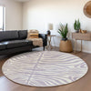 Piper Looms Mayfield Animal Print AMF1042 Lavender Machine Washable Area Rug Round Lifestyle Image Feature