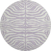 Piper Looms Mayfield Animal Print AMF1042 Lavender Machine Washable Area Rug Round Main Image