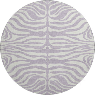 Piper Looms Mayfield Animal Print AMF1042 Lavender Machine Washable Area Rug Round Main Image