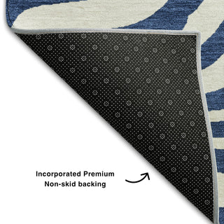 Piper Looms Mayfield Animal Print AMF1042 Navy Machine Washable Area Rug Backing Image