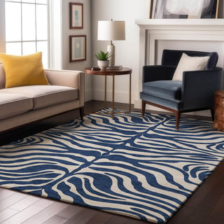 Piper Looms Mayfield Animal Print AMF1042 Navy Machine Washable Area Rug Lifestyle Image Feature