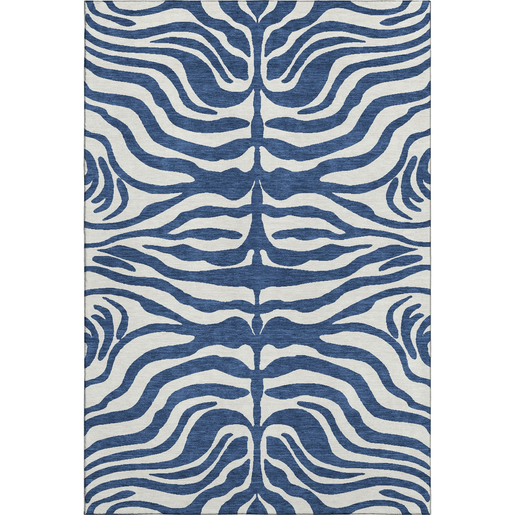 Piper Looms Mayfield Animal Print AMF1042 Navy Machine Washable Area Rug main image