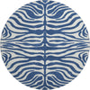 Piper Looms Mayfield Animal Print AMF1042 Navy Machine Washable Area Rug Round Main Image