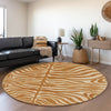 Piper Looms Mayfield Animal Print AMF1042 Paprika Machine Washable Area Rug Round Lifestyle Image Feature