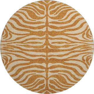Piper Looms Mayfield Animal Print AMF1042 Paprika Machine Washable Area Rug Round Main Image