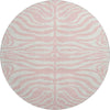Piper Looms Mayfield Animal Print AMF1042 Pink Machine Washable Area Rug Round Main Image