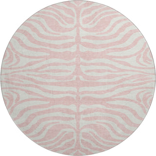 Piper Looms Mayfield Animal Print AMF1042 Pink Machine Washable Area Rug Round Main Image