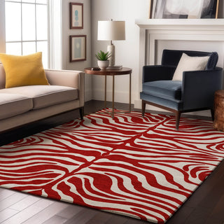 Piper Looms Mayfield Animal Print AMF1042 Red Machine Washable Area Rug Lifestyle Image Feature
