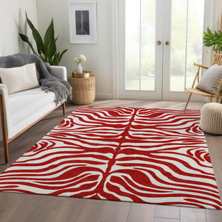 Piper Looms Mayfield Animal Print AMF1042 Red Machine Washable Area Rug Lifestyle Image Feature