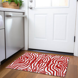 Piper Looms Mayfield Animal Print AMF1042 Red Machine Washable Area Rug Scatter Lifestyle Image Feature