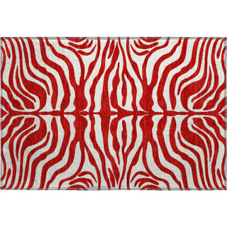 Piper Looms Mayfield Animal Print AMF1042 Red Machine Washable Area Rug Scatter Main Image