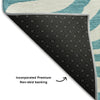 Piper Looms Mayfield Animal Print AMF1042 Teal Machine Washable Area Rug Backing Image