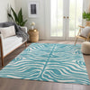 Piper Looms Mayfield Animal Print AMF1042 Teal Machine Washable Area Rug Lifestyle Image Feature