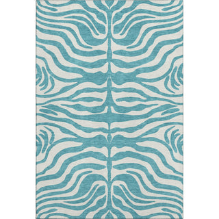 Piper Looms Mayfield Animal Print AMF1042 Teal Machine Washable Area Rug main image
