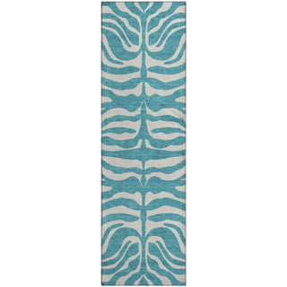 Piper Looms Mayfield Animal Print AMF1042 Teal Machine Washable Area Rug Runner Main Image