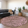 Piper Looms Mayfield Animal Print AMF1043 Brown Machine Washable Area Rug Round Lifestyle Image Feature