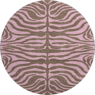 Piper Looms Mayfield Animal Print AMF1043 Brown Machine Washable Area Rug Round Main Image