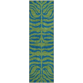 Piper Looms Mayfield Animal Print AMF1043 Green Machine Washable Area Rug Runner Main Image